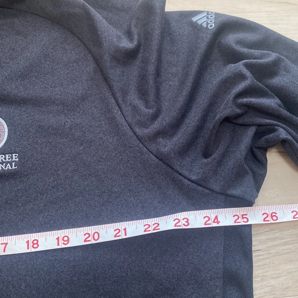 Adidas Mens L Golf Pullover. Grey. Ghost Tree Invitation Patch.